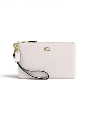 Coach Essential Small WristletChalk Polished Pebble Leather Gold C Logo CH818